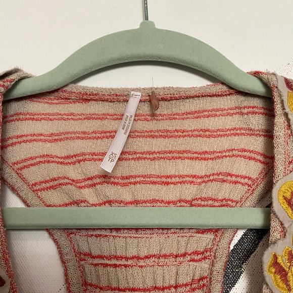 NWT Free People | Floral Applique Frida Tank | Racerback | XS | Extra Small - Picture 10 of 10